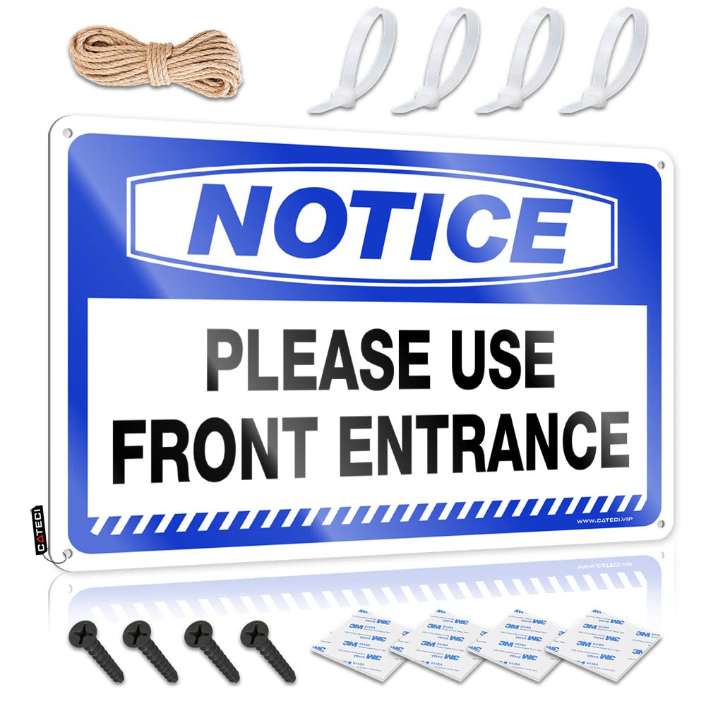 STWNVOITV Backyard Bar Decor Notice Please Use Front Entrance Tin Sign Little Man Cave Sign Personalized Bar Signs(30X40CM)