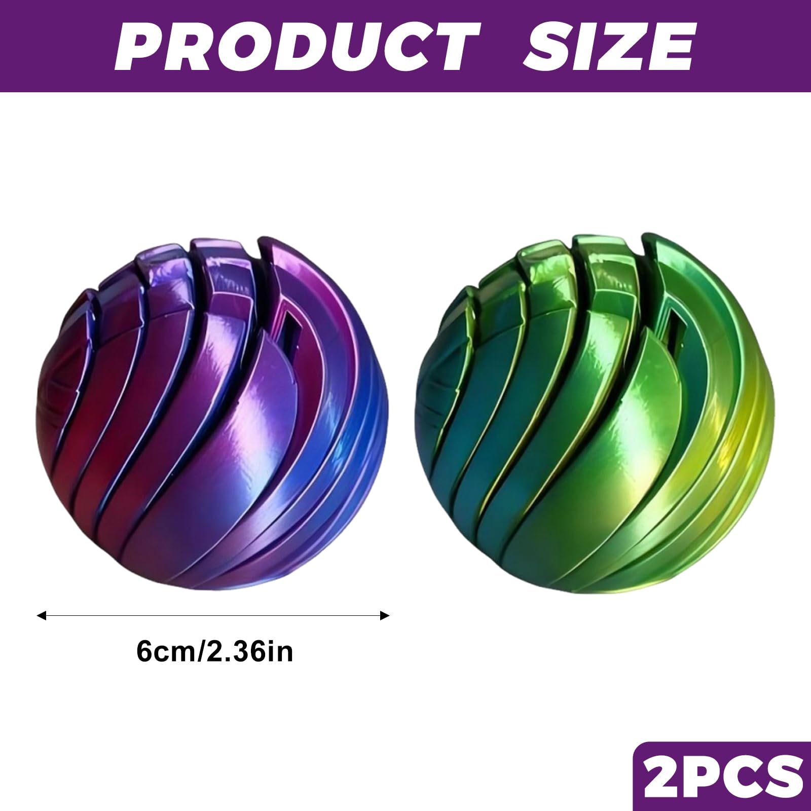 Fidget Toys, 3D Printed Fidget Ball Toy, Stress Relief Gear Sphere Spinner, Sensory Toy for Adults & Kids, Anxiety Relief - Image 2