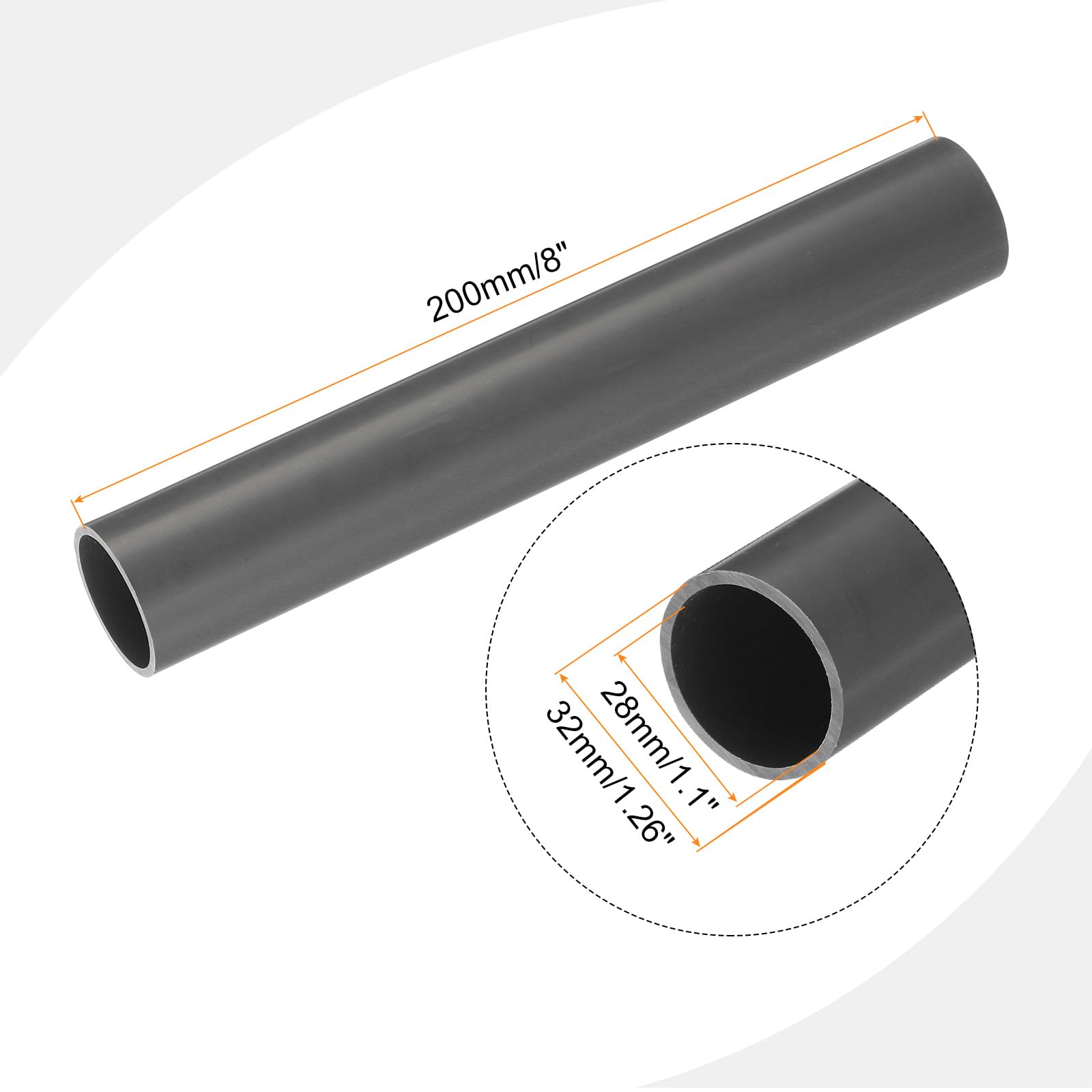 Amazon | PVC 硬質丸パイプ 内径 28 mm 外径 32 mm 長さ 20 cm/8