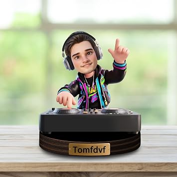 Personalized DJ Figurine, Acrylic, Desk Ornament, Custom Photo, 3D Effect, Cartoon Sculpture, Desktop Decor, Plaque, DJ Enthusiast Portraits, Home Decor, Gifts for