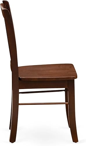 Miniatura 6 de East West Furniture DLC-MAH-W Dublin - Sillas de comedor de madera maciza, con respaldo de listones, juego de 2, caoba