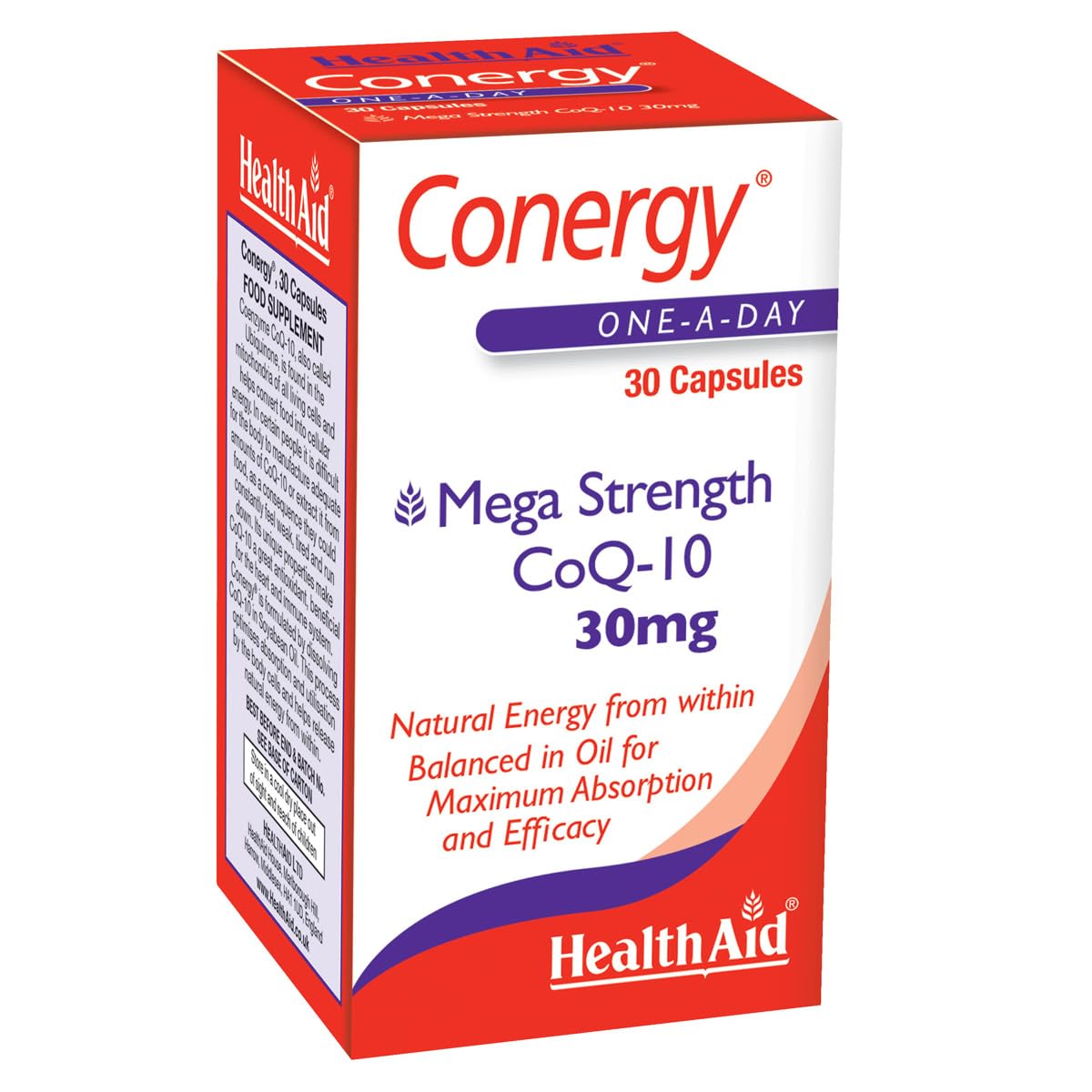 HealthAid Conergy CoQ-10 30mg - 30 Capsules