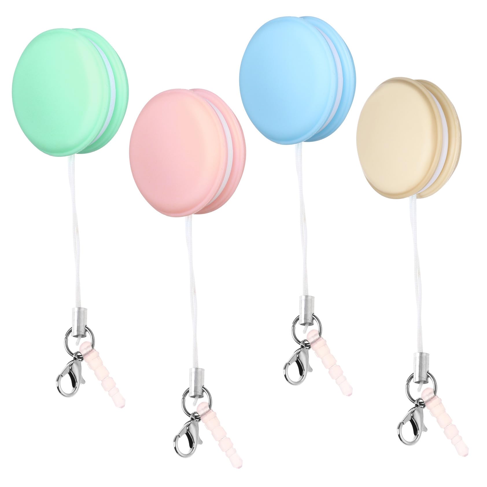 Panno per Pulizia Schermo Telefono Macaron 4 Pezzi con Fibbia e Cordino in Silicone e Pp Rimuove Impronte per Smartphone e Tablet Regalo Colore Casuale