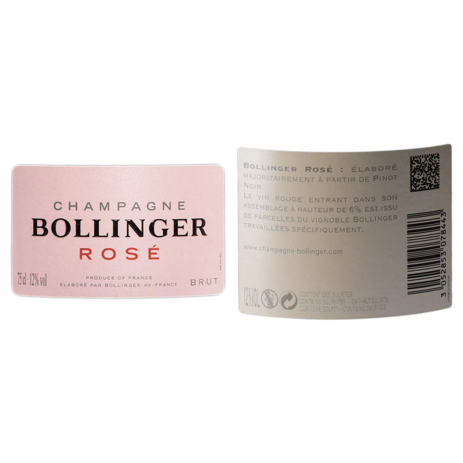 Champagne Brut Rosé - Bollinger - Lot de 6x75cl - Cépages Chardonnay, Pinot Meunier