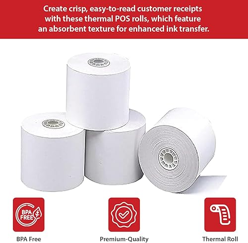 Miniatura 6 de Staples 386659 Rollos térmicos de caja registradoraposición 3 18 pulgadas x 230 pies 50cartón (18296-Cc)