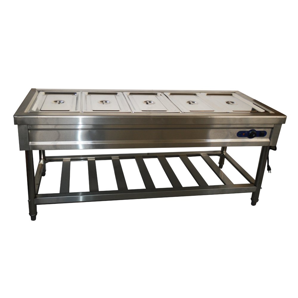 INTBUYING 72 inch 5 Pan Restaurant Electric Steam Table Buffet Food Warmer 110V with Pans