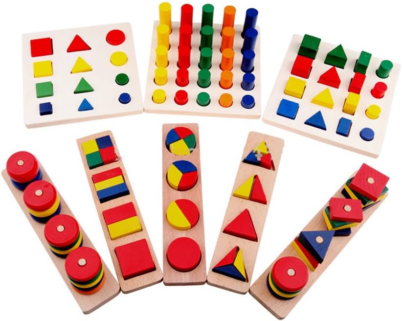 BE1ST Children Educational Wooden Teaching Aids Geometry Shape 8pcs