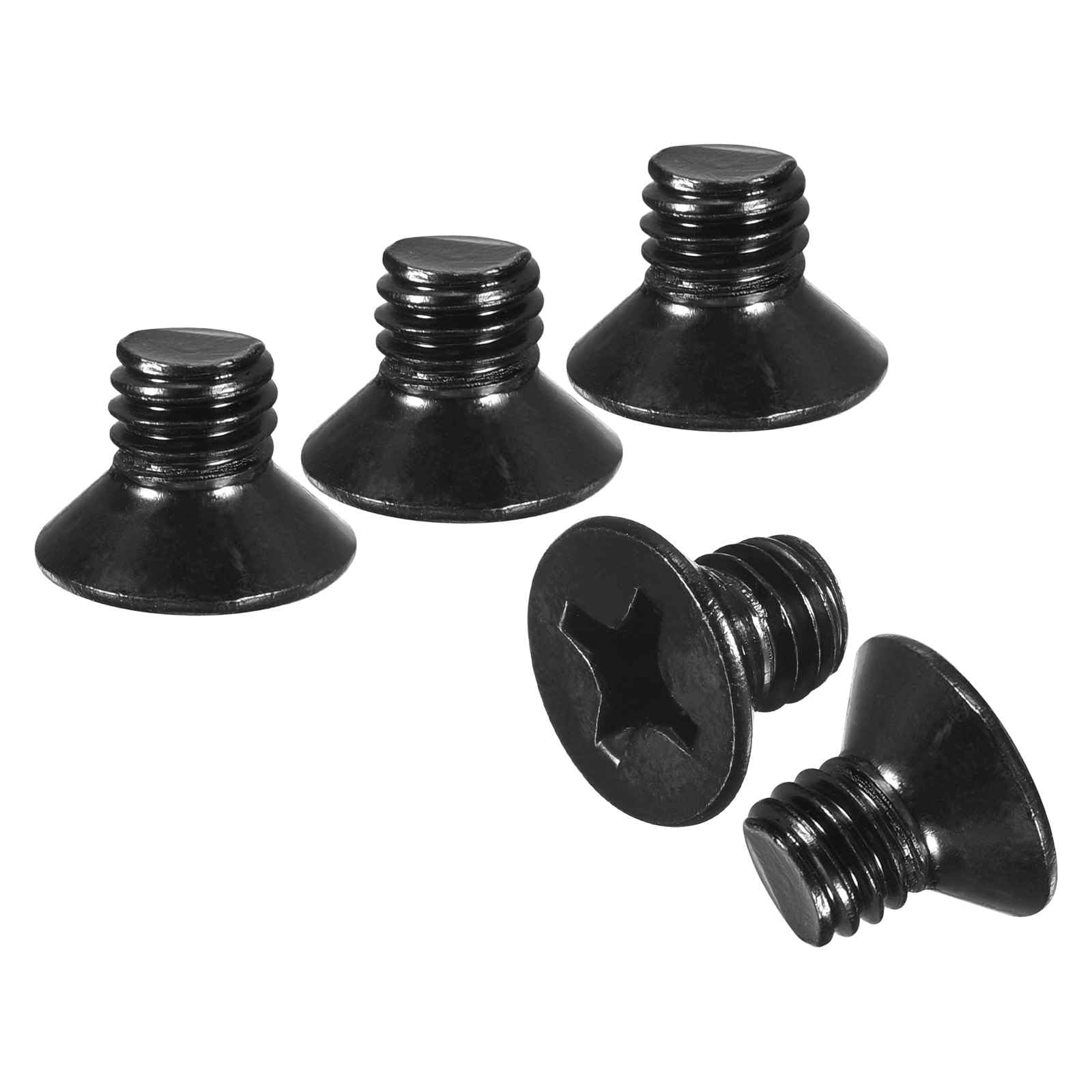 DTGN M6-1x8 Flat Head Countersunk Machine Screws - 50pcs - Good for Furniture and Machinery - 304 Stainless Steel Phillips Machine Screws Bolts - Black Oxide Finish