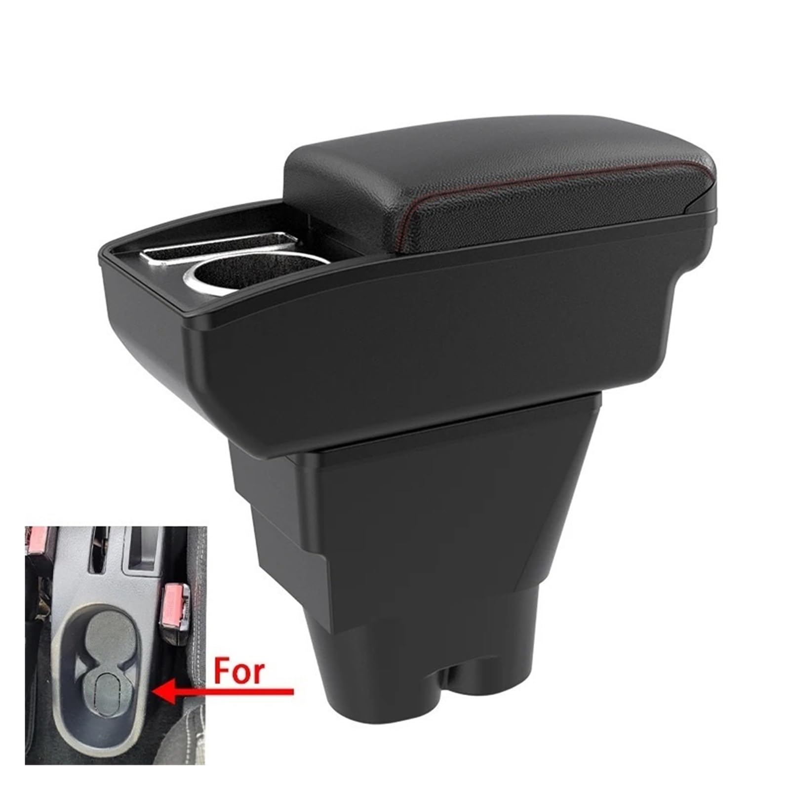 Couverture d'accoudoir de voiture Accoudoir Central Intérieur Sans USB, Pour Peugeot 207, 207CC | C1 black line