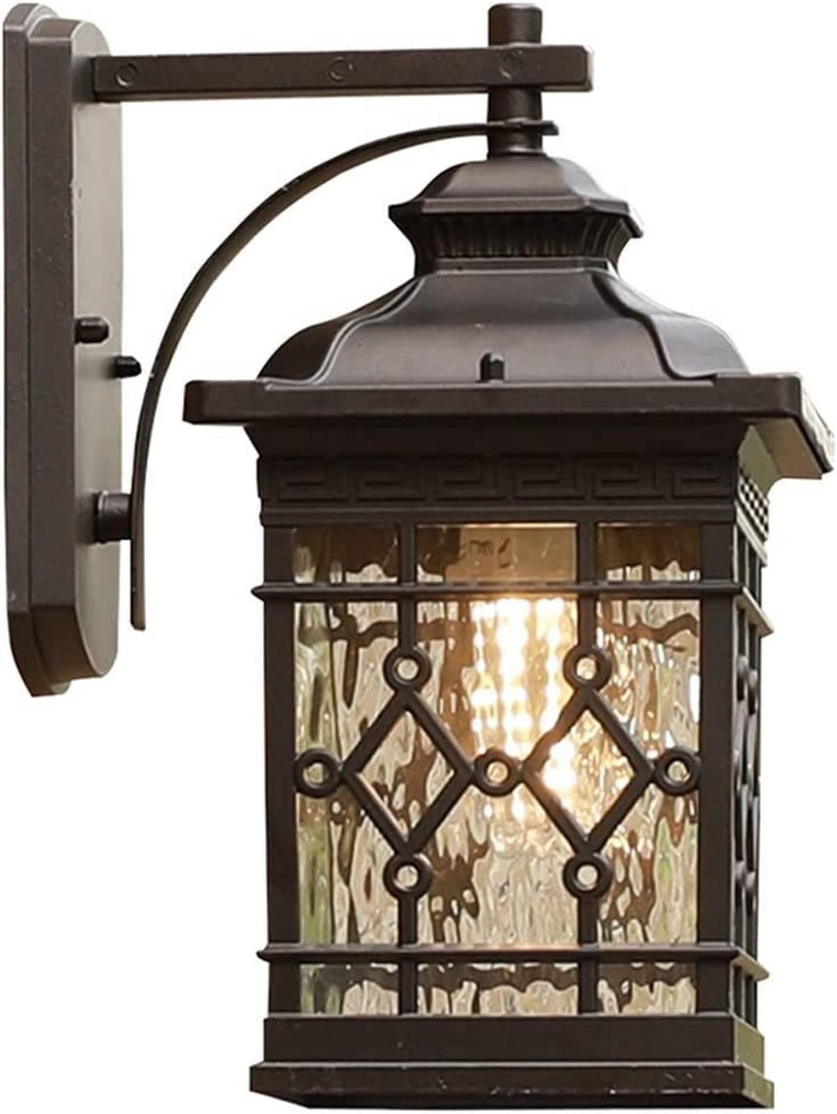 SXECAEPS Wall Lamps Sconces Garden Light Waterproof Industrial Fixture Sconce Aluminum 31cm Vintage Retro Water Glass Lantern E27 Base for Porch