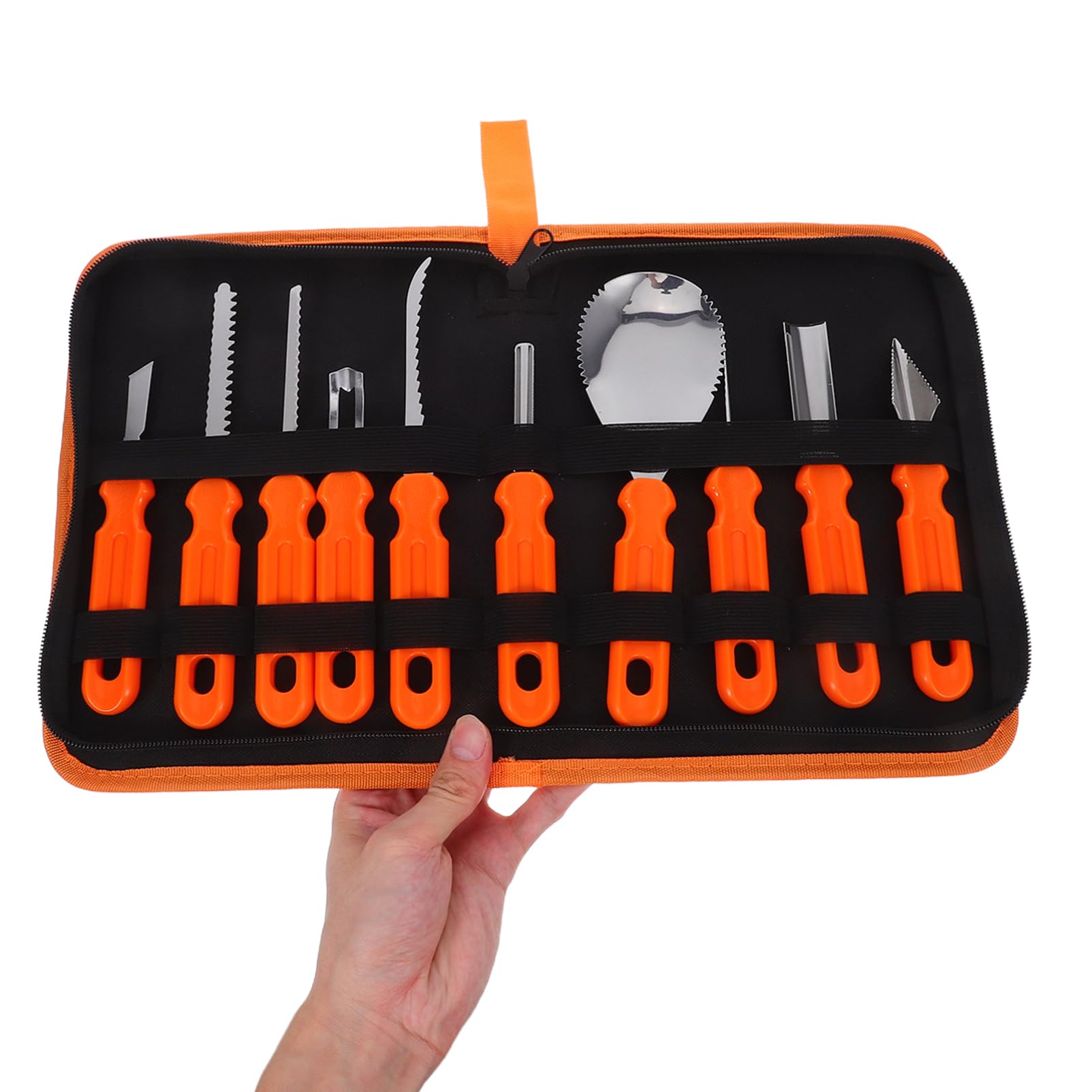 10pezzi Utensili per Intagliare di Halloween Kit con Acciaio Inossidabile Resistente e Manico per Progetti di Bricolage Fai da Te in Famiglia