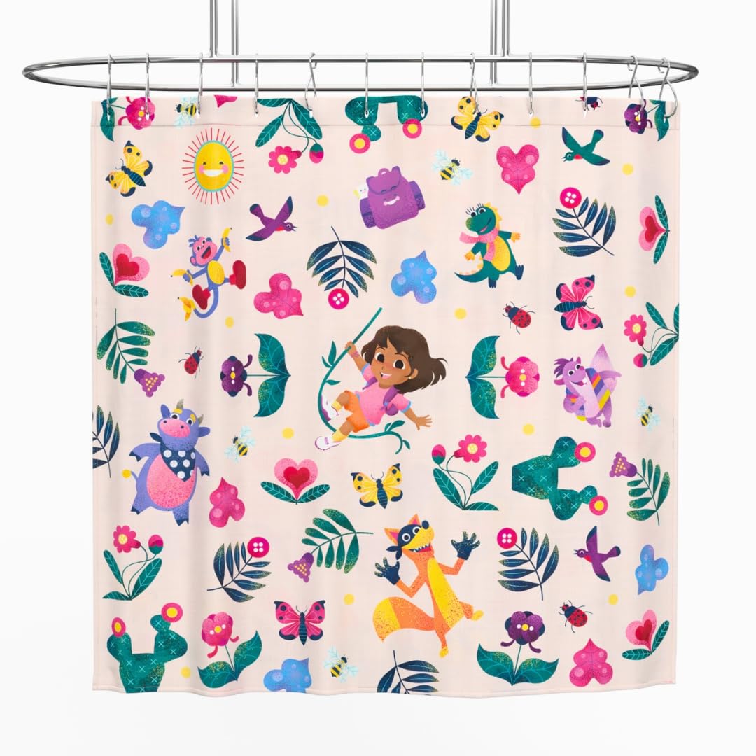 Franco Dora The Explorer Kids Bath 13 Piece Shower Curtain and Ring Set, (100% Officially Licensed Product) — image 1