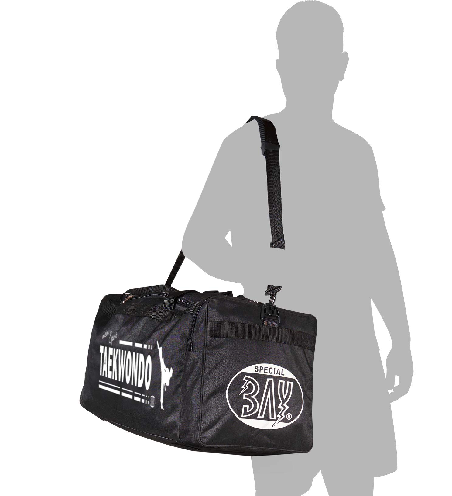 BAY XL Sporttasche Mein Sport Taekwondo, TKD, Tae Kwon Do, Taekwon Do, Tasche, Trainingstasche, Taschen Bag, schwarz, 70 x 32 x 30 cm Motiv