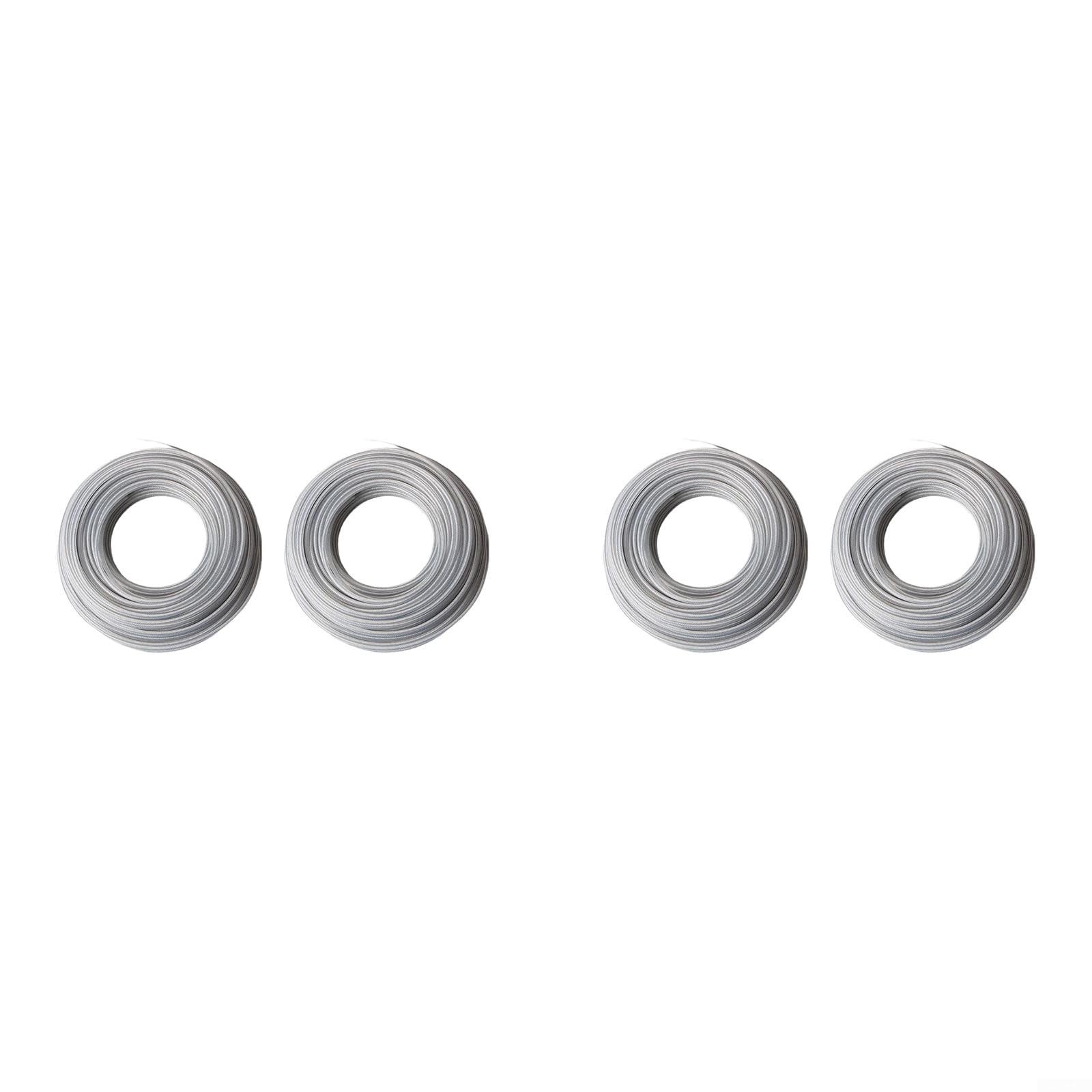 Fil d'acier de 4 mm pour tondeuse à gazon - 15 m - Robuste - Pour l'entretien de la pelouse et les débroussailleuses - Bobine de rechange (4)