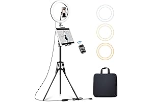 Elitehood 12’’ Dimmable Ring Light with tripod & phone holder