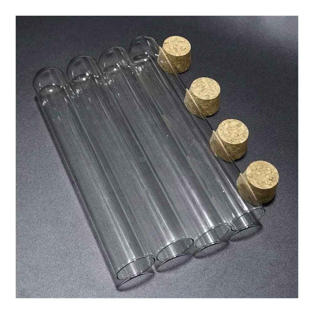 PYouo-Grandi provette, 12pcs / Lot Trasparente con Fondo di Vetro Rotonda provette, 30x200mm, con Tappo di Sughero, for Vetreria da Laboratorio, Materiali di Alta qualità