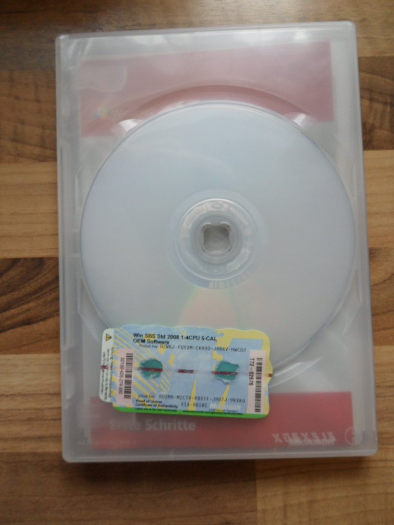 Microsoft MS 1x Windows Small Business Server 2008 Standard SP2 DVD 1-4CPU +5CAL OEM (DE)