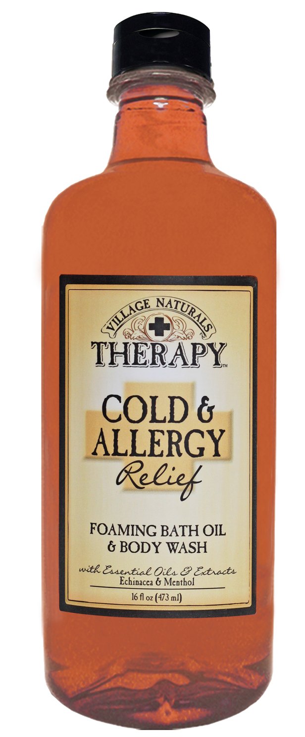 Village Naturals Therapy Cold & Allergy Relief Foaming Bath Oil and Body Wash