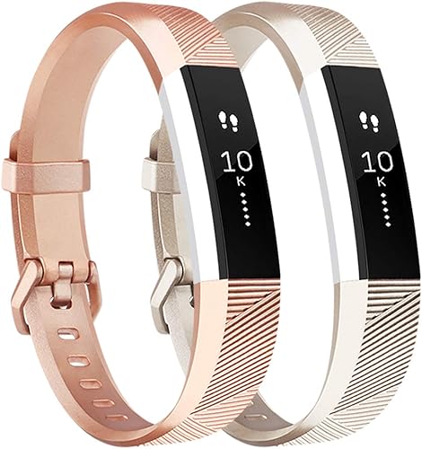 Tobfit Paquete de 2 correas deportivas compatibles con Fitbit Alta Alta HR Ace, pulseras de repuesto de TPU suave para mujeres y hombres