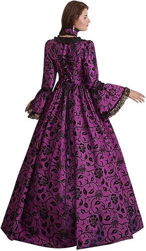 Miniatura 6 de CountryWomen Vestido de baile rococó para mujer del siglo XVIII, vestido largo gótico victoriano, vestido de baile de máscaras, vestidos temáticos