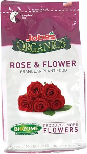 Miniatura 5 de Jobe's Organics 09226NA - Alimento granular para plantas, frutas y cítricos, 4 libras, Brown & Jobe's 09426 Granular Plant Food Flower & Rose, 4