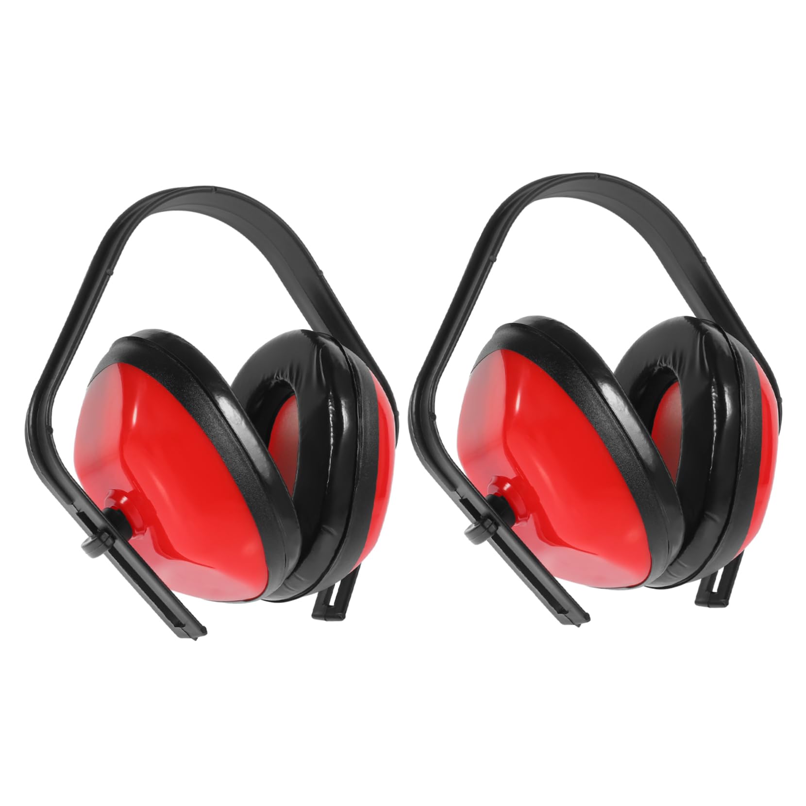 KONTONTY 2pcs Soundproof Noise Cancelling Ear Muffs Headphones Ear Muff Ear Protection Ear Muffs Noise Protection Phones for Child Handle Hearing Ear Red Abs