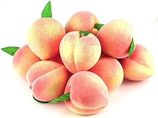 Ulalaza 12Pcs Fake Peach Artificial Fruits Model Lifelike Peaches Home House Kitchen Party Decoration Desk Ornament