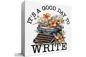 Thoughtful Gift for Aspiring Authors and Seasoned Novelists: Wooden Box Sign with...