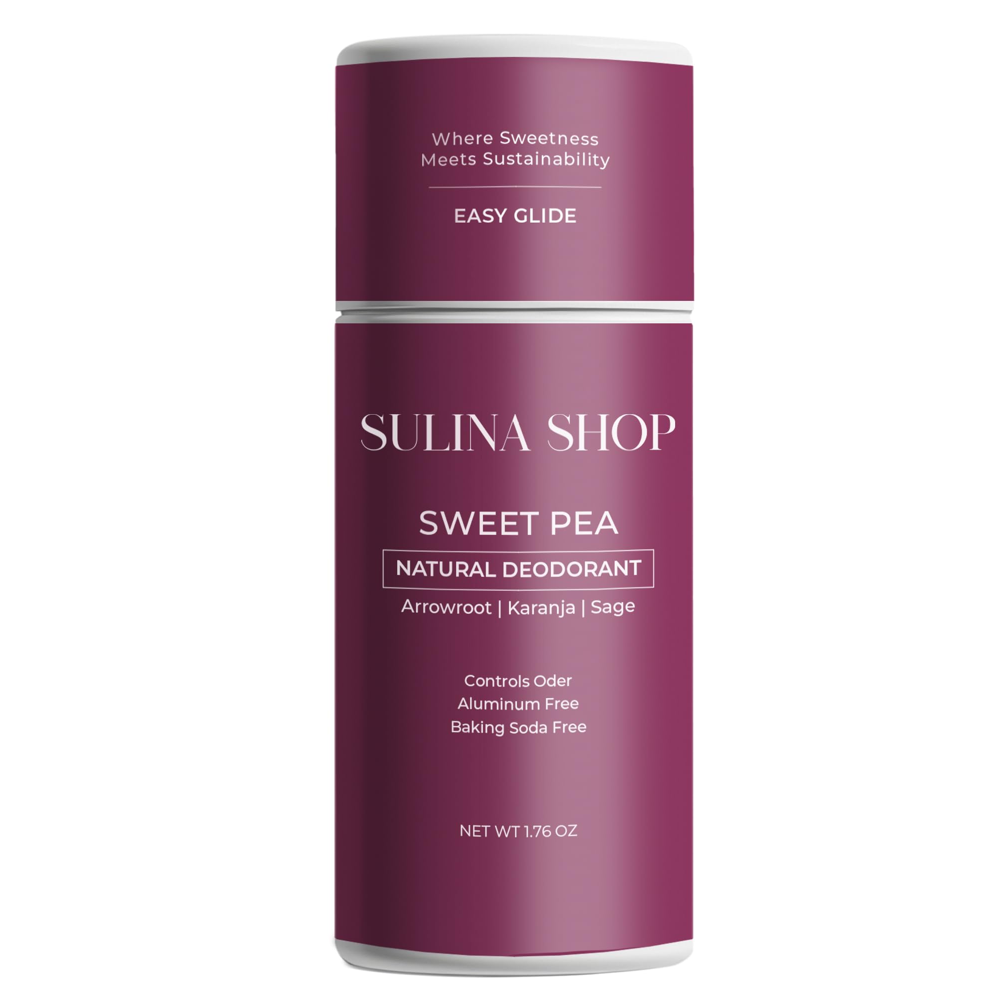 Sweet Pea Natural Deodorant for Women – Plant-Based, Aluminum-Free, Baking Soda-Free, 24-Hour Odor Protection & Moisture Absorbing – All-Body Use, 100% Organic