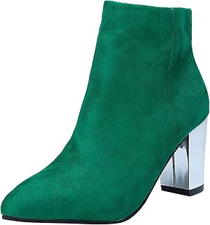 Botas femininas de salto alto no tornozelo botas de inverno quentes com zíper botas curtas botas de neve botas de ar livre