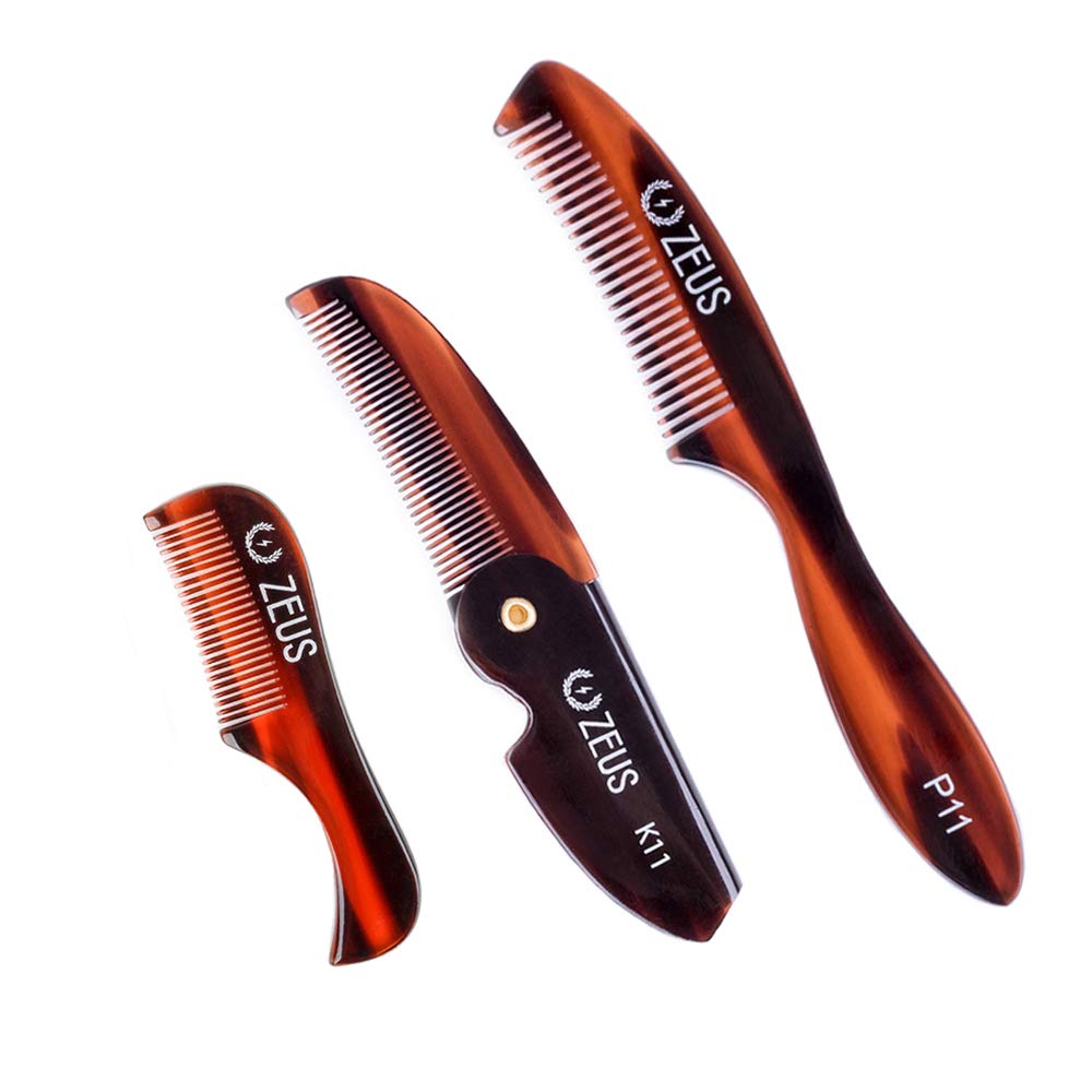 ZEUS Mustache Comb Set for Men Best Handmade SawCut