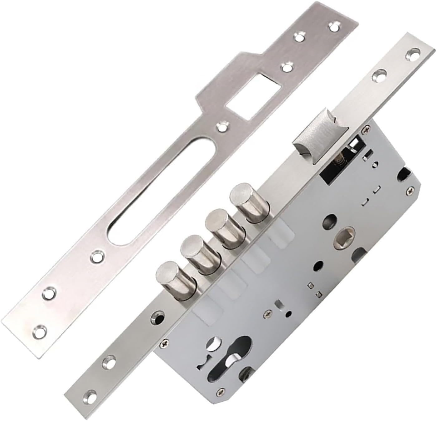 Door Lock ，Stainless steel mortise lock，Wood Door Mortise Lock With bolts, 85mm Center / 50mm Backset Lock Body, Second gear tongue out,Dual anti-theft - Reversible oblique tongue - wooden doors, Hous