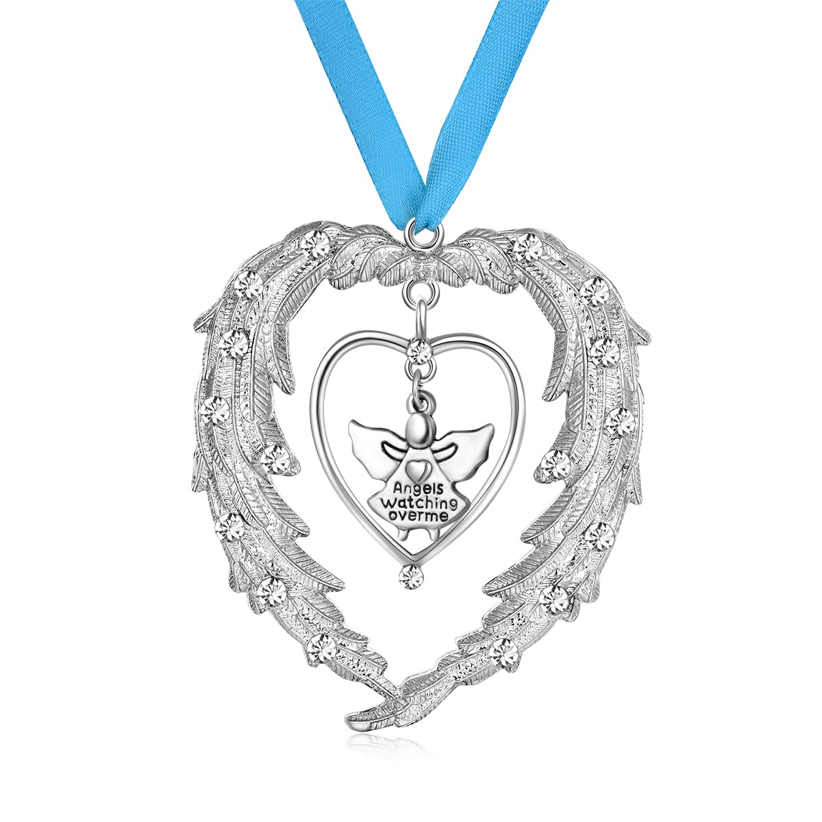 AORIDOAngel Wings Memorial Christmas Ornament, Sympathy Gift for Women, Angel Baby in Heaven Ornament, miscarriage Gifts for Mothers - Angels Watching Over me in Memory of Loved one Gift