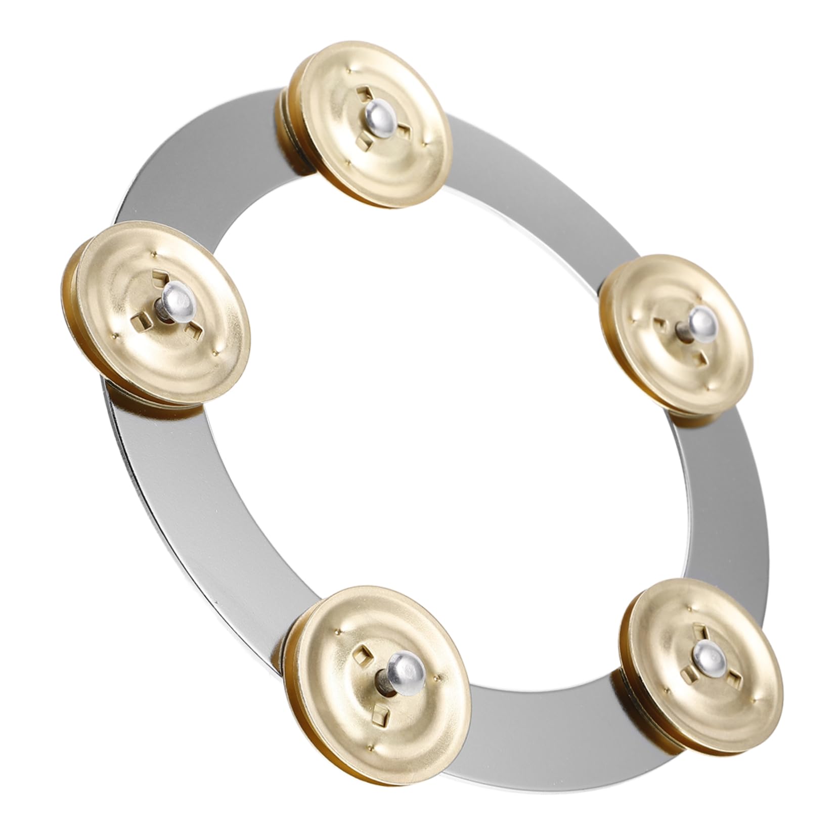 Yardwe High Performance Tambourine Drum Bell Durable Stainless Steel Ring Cymbal Accessory for Enhanced Rhythm Skills for Bands Schools and Musical Settings
