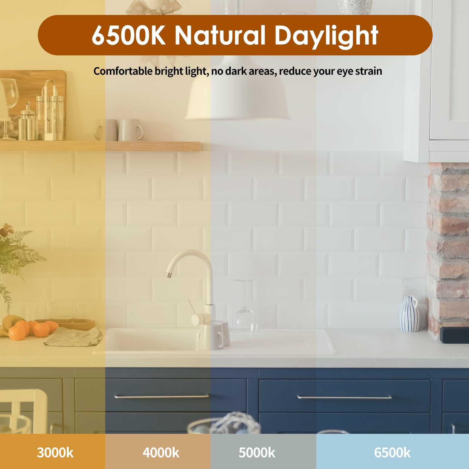 YWD LED Garage Lights 2Pack 60W Deformable Led Ceiling Lighting 6000LM E26 E27 Daylight 6500K Super Bright Light — view 6