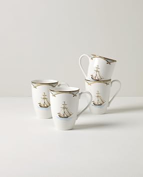 Lenox British Colonial Tradewind Porcelain Mug Set for 4