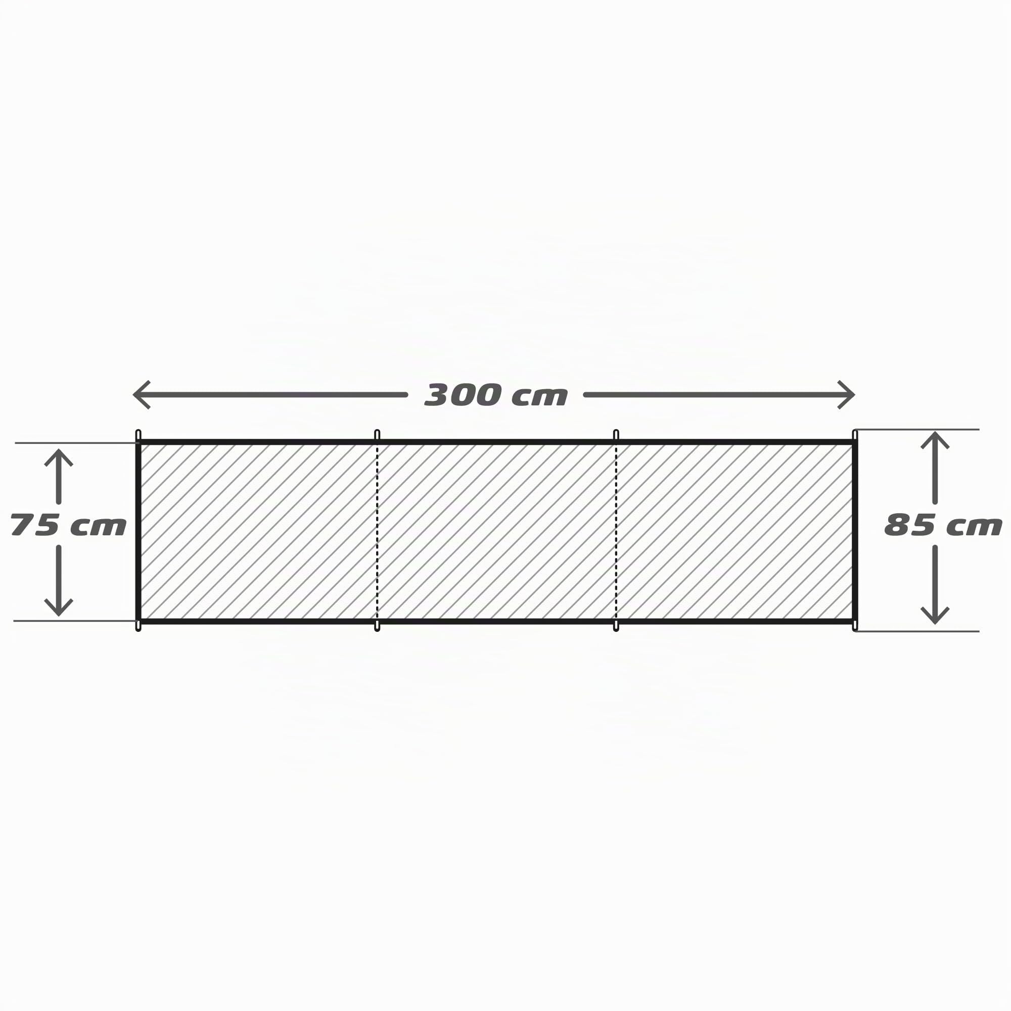 AKTIVE Frangivento da spiaggia, 300x75/85 cm, Blu, 3 pannelli, Tessuto in poliestere 170T, Protezione UV30, Aste in alluminio, Inclusi 4 picchetti, Custodia per il trasporto con maniglia