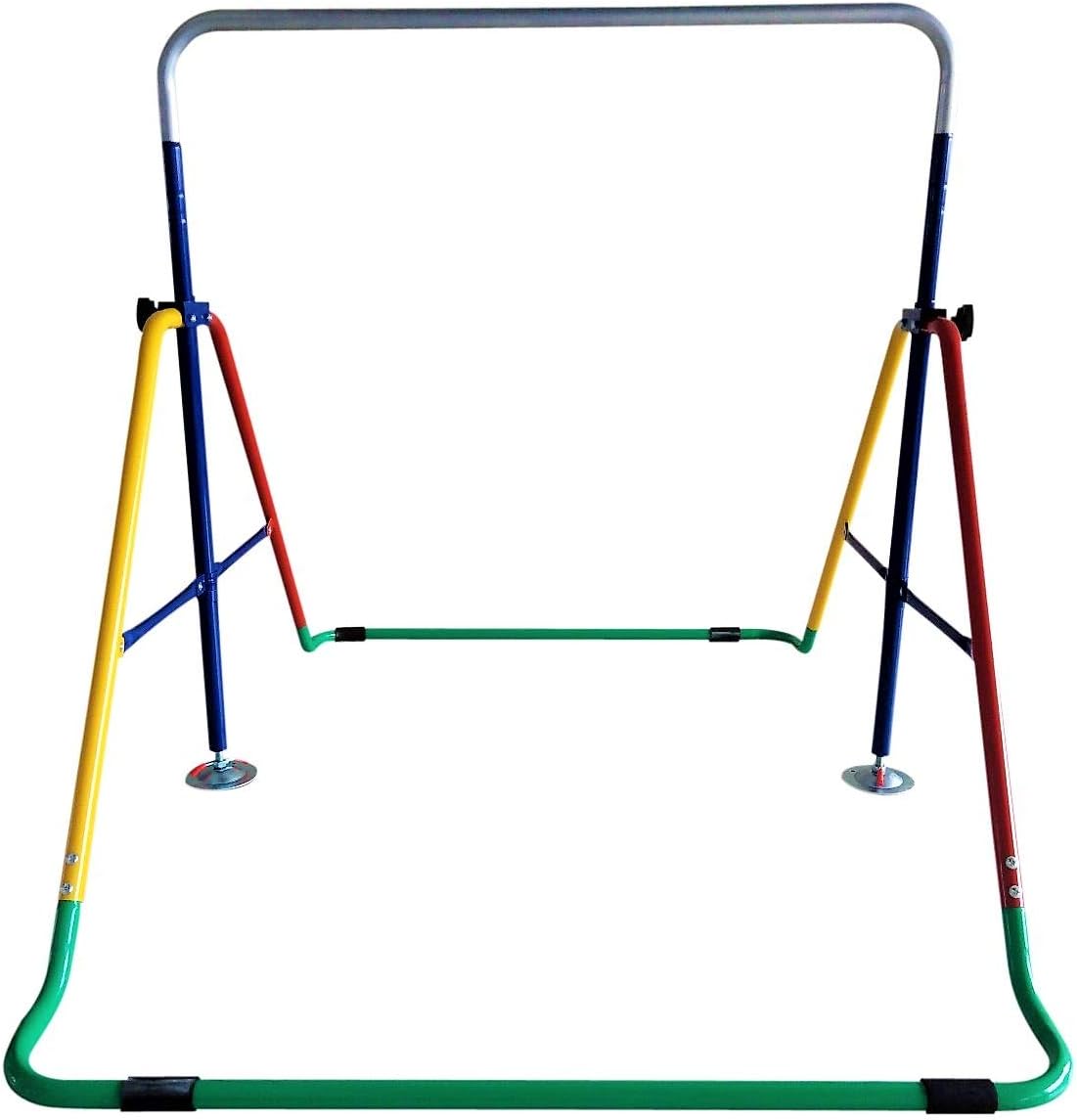 4-in-1 Kid Climb & Deluxe Swing Set Playground with Horizontal Bar, Trapeze Rings, Monkey Bars, Basketball Net Hoop & 3 Balls, Expandable & Foldable