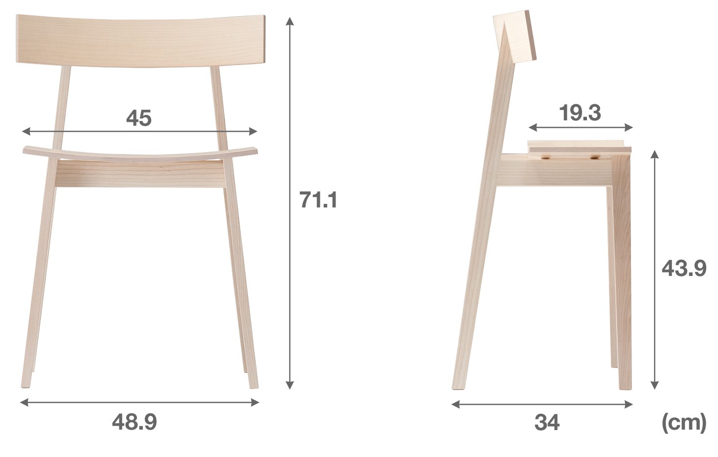 旭川家具 メーベルトーコー ハーフチェア オプス 引出付き 幅48.9×奥行