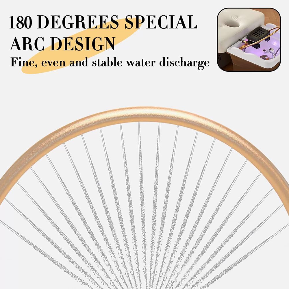 Head Spa Marco de Circulación de Agua,Equipo de Cascada de Spa Head Spa,Marco de Equipo de Spa para Cabello, 360° Ajustable,con Kit de Almohada Circulación de Agua para Ducha de Masaje de Salón