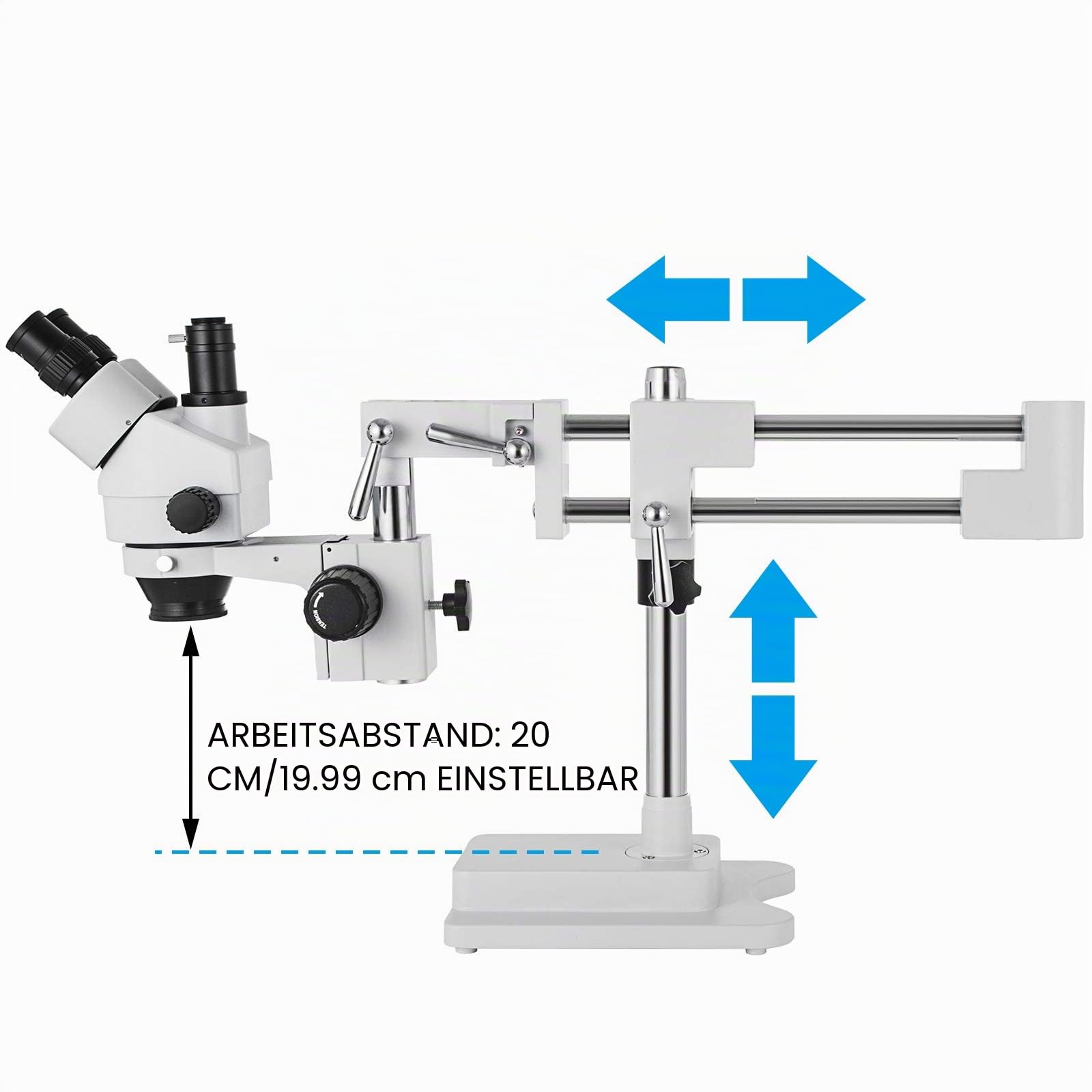 VEVOR 3,5X-90X Trinocular Zoom Stereo Microscope Al-Zn-Legierung 360 Grad Drehbar Dual Armstativ Labor
