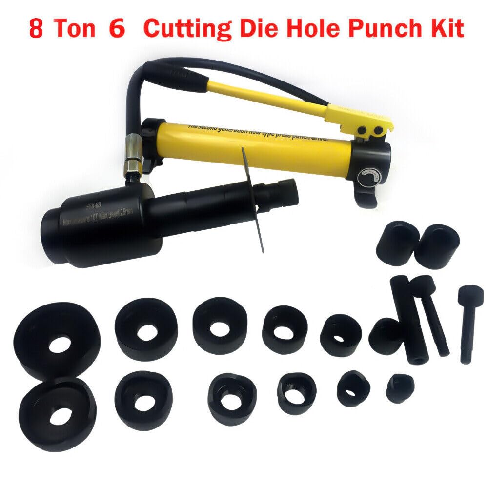Set di perforatori idraulici a mano, punzonatura idraulica, taglierina idraulica, 8 toni, pompa idraulica, 22-60 mm, per molti materiali