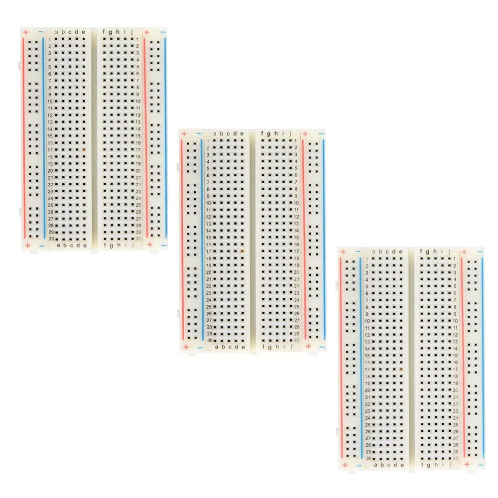 Ferwooh 3PCS Universal Breadboard Set 400 Points Contacts Solderless Breadboard Prototype Board Prototyping Shield PCB Circuit Test Board for