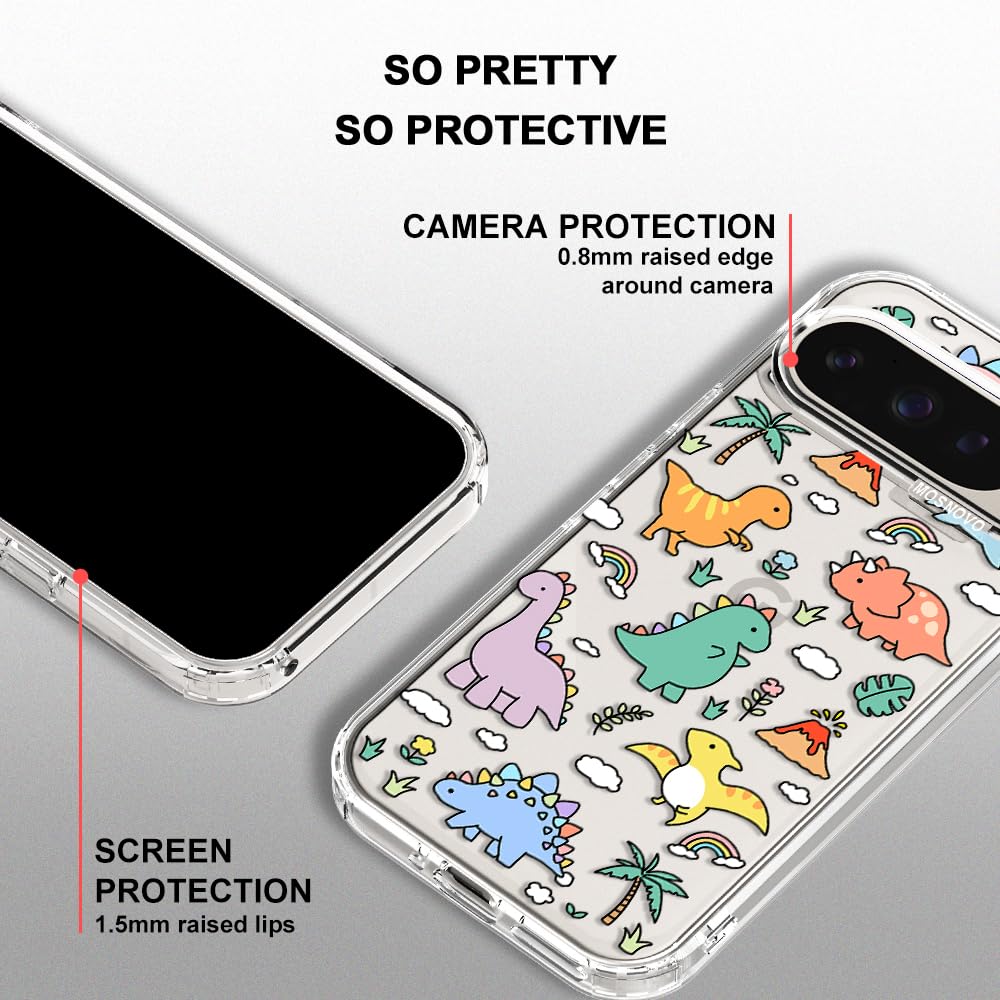 MOSNOVO Case for Google Pixel 10 & Pixel 10 Pro, [Buffertech 6.6ft Military-Grade Drop Protection] [Anti Peel Off Tech] Clear TPU Bumper Phone Case Cover Design - Cute Cherry — view 654