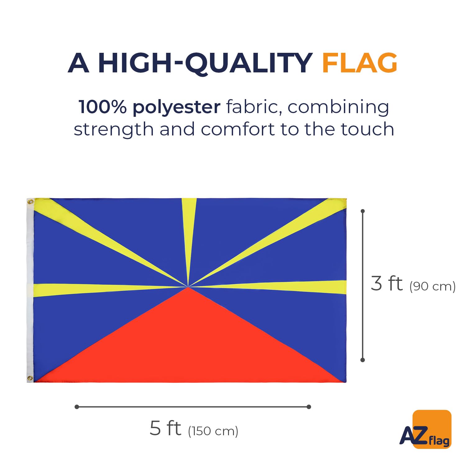 AZ FLAG, Reunion Flag, 3x5 Ft, 100D Polyester French Region Of La Reunion Banner with Two Metal Grommets, Fade Resistant - Image 2
