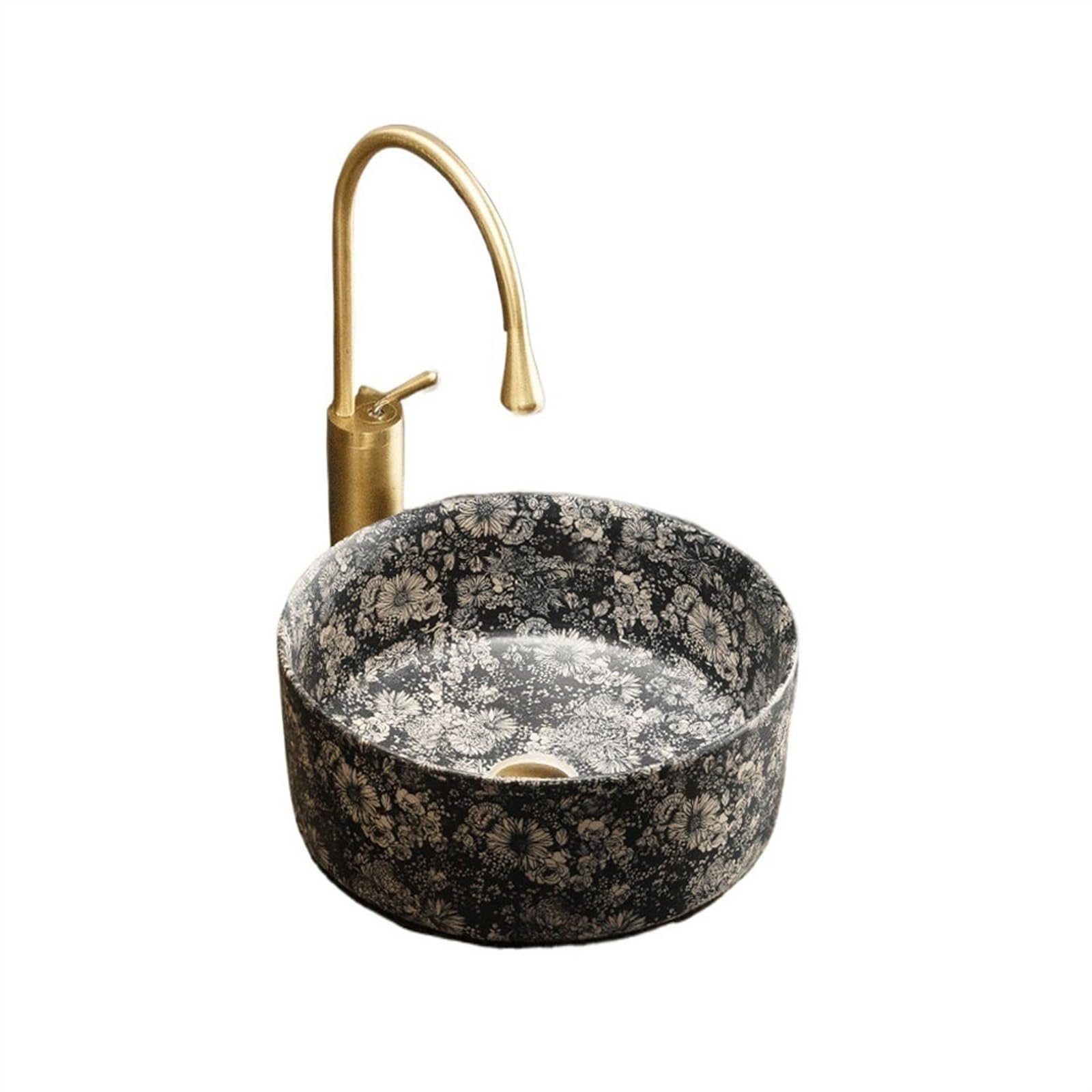 Sjdopulse Vessel Sink Vessel Vanity Sink Countertop Basin Home Outdoor Vintage Bathroom Sink Ceramic Bathroom Washbasin Balcony Washstand With Accessories Bathroom Sink Ceramic