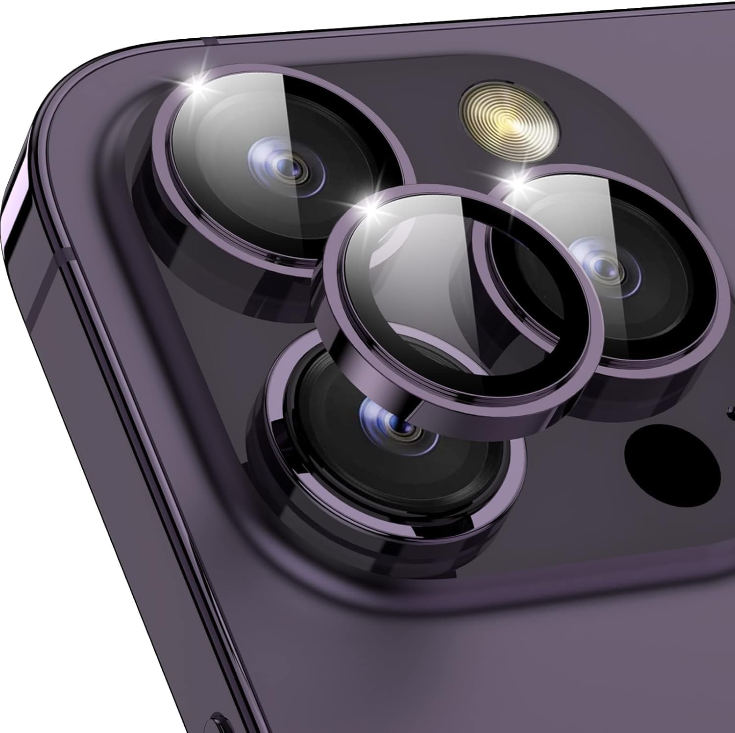 Amazon Brand - Solimo Tempered Glass Camera Lens Protector for iPhone 14 Pro (6.1 Inch) & iPhone 14 Pro Max(6.7 Inch) | Glass Lens Cover (Purple) (B0D878DPXR) Amazon Price History, Amazon Price Tracker