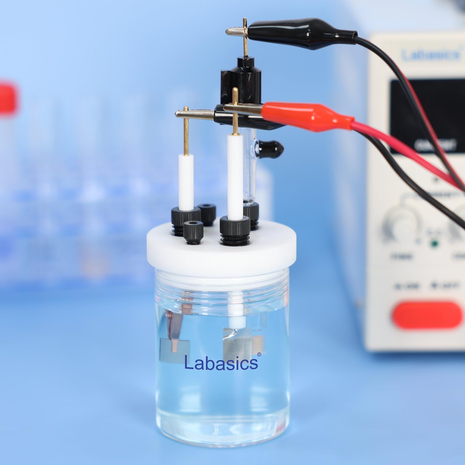 Labasics Gesättigte Silberchlorid Referenzelektrode, Ag/AgCl Referenzelektrode, Neutrale Elektrode, 6 mm Durchmesser x 65 mm Länge, Kompatibel mit den meisten elektrochemischen Zellen