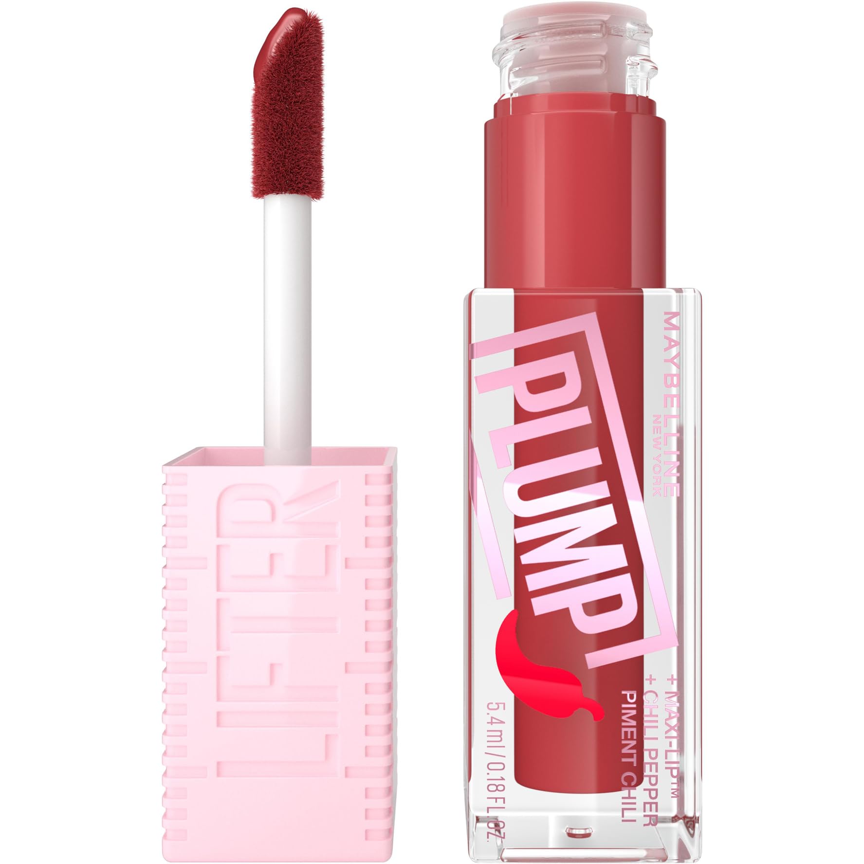 Maybelline Unisex Pink Lifter Plump Lip Plumping Gloss- Hot Chilli