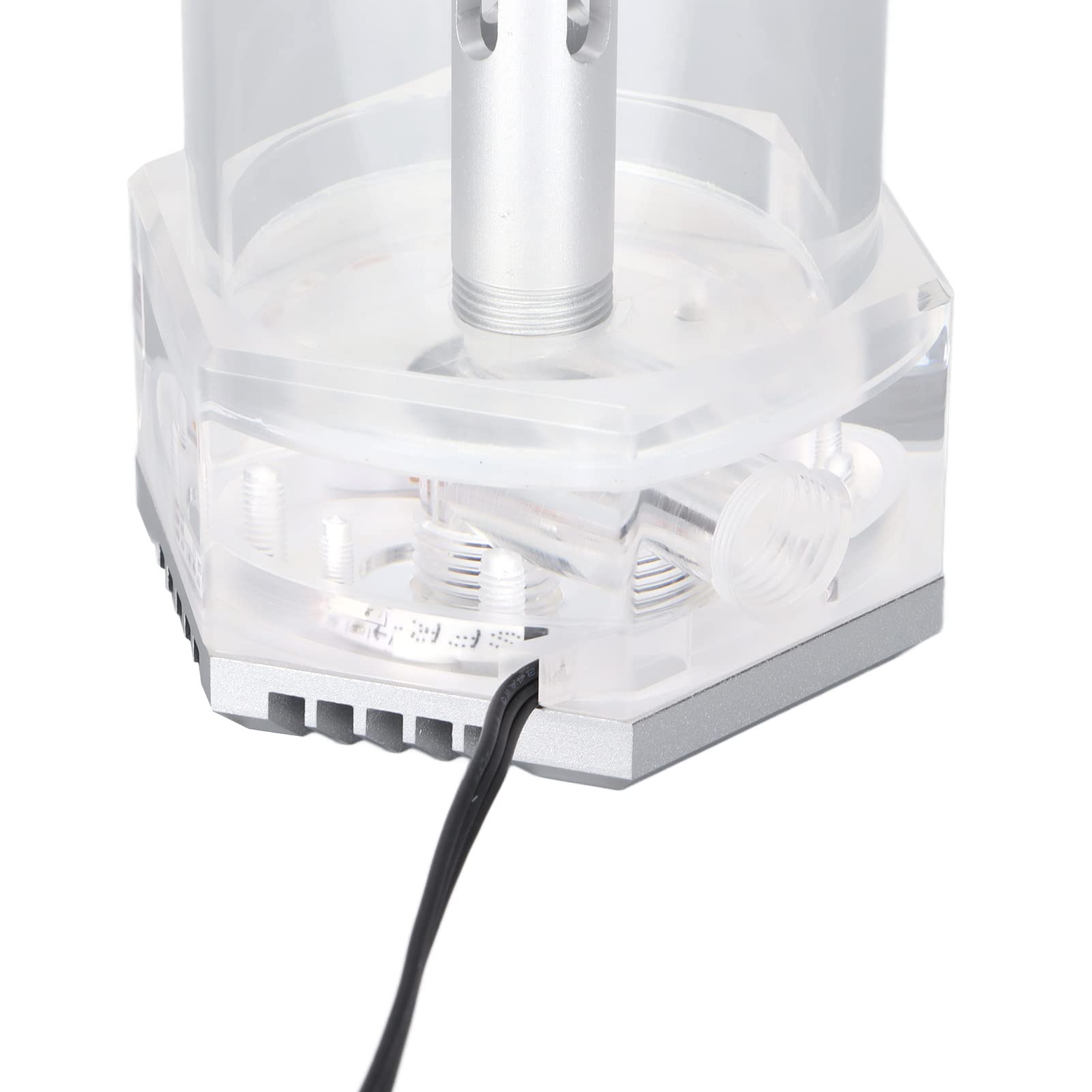 Tanque de Refrigeración por Agua, Diseño Premium Completamente Abierto, 392 Ml, 60 Mm de Diámetro, Kit de Refrigeración Líquida con Rosca G1/4 Pulgadas para Entusiastas de la CPU y Jugadores